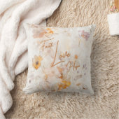 Faith Hope Love Elegant Floral Watercolor クッション (ブランケット)