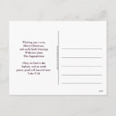 FAITH HOPE LOVE Glitter Christian Christmas シーズンポストカード (裏面)