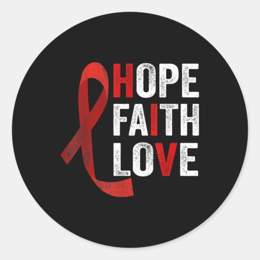 Faith Hope Love - Hiv World Aids Day認識度 ラウンドシール (正面)