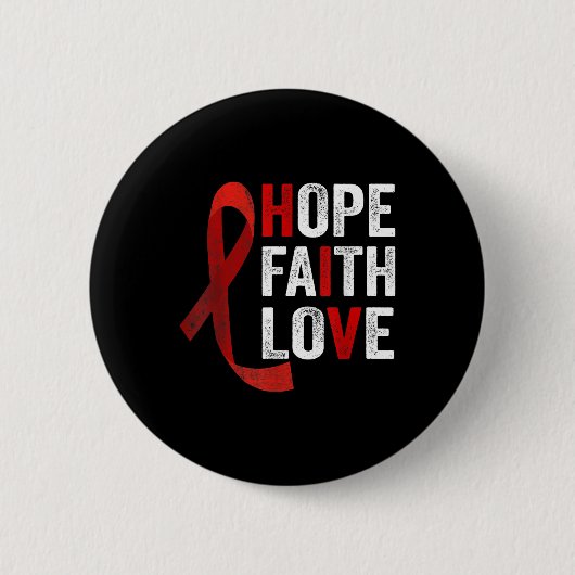 Faith Hope Love - Hiv World Aids Day認識度 缶バッジ (正面)