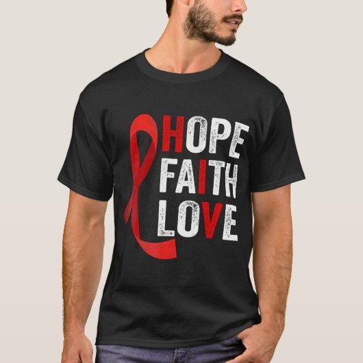 Faith Hope Love - Hiv World Aids Day認識度 Tシャツ (正面)
