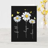 Faith Hope Love Jesus Christian Cross God Faith Fl カード (黄色い花)