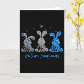 Faith Hope Love Leopard Easter Bunny Autism Awaren カード (黄色い花)