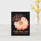 Faith Hope Love Leukemia認識度オレンジリボンD カード (黄色い花)