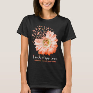 Faith Hope Love Leukemia認識度オレンジリボンD Tシャツ