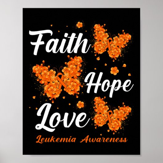 Faith Hope Love Leukemia認識度蝶 ポスター (正面)