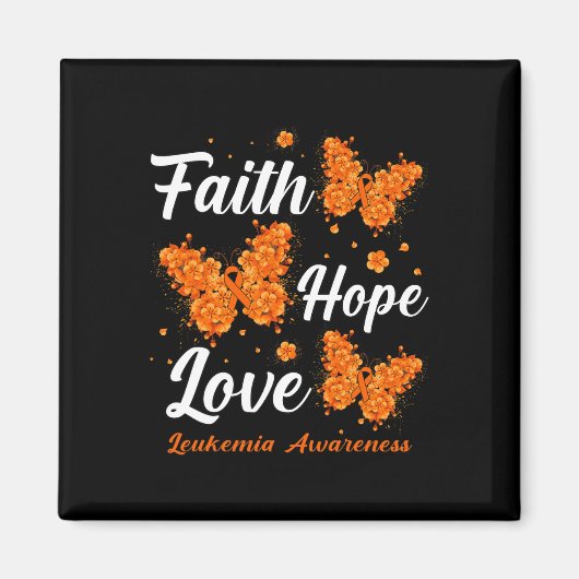 Faith Hope Love Leukemia認識度蝶 マグネット (正面)