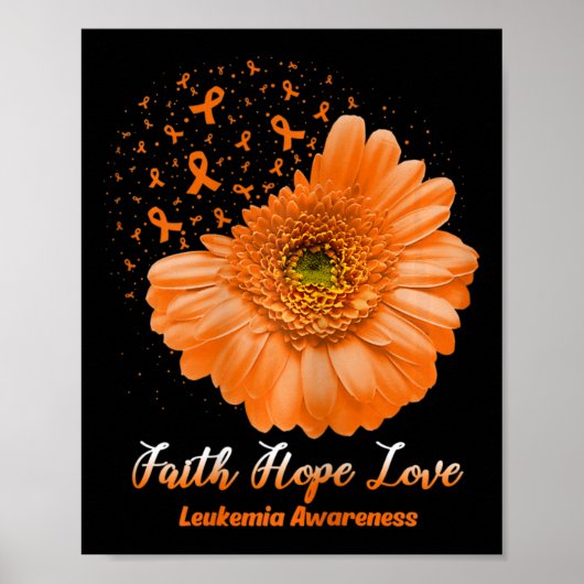 Faith Hope Love Leukemia Awareness Flower Be Stron ポスター (正面)