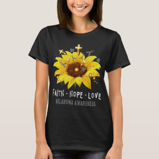 Faith Hope Love Melanoma認識度サポートメラノム Tシャツ