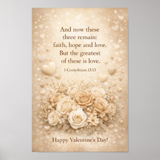 Faith- Hope- Love Poster (Valentine's Day)  ポスター