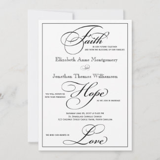 Faith Hope Love Script結婚式招待状 招待状