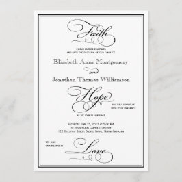 Faith Hope Love Script結婚式招待状 招待状