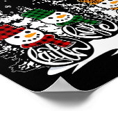 Faith Hope Love Snowman Jesus Christian Tree Chris ポスター (角)