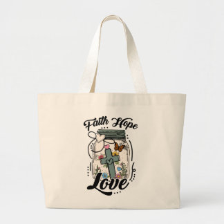 Faith, Hope, Love tote ラージトートバッグ