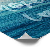 Faith Hope Love Typography Ocean Sunset ポスター (角)