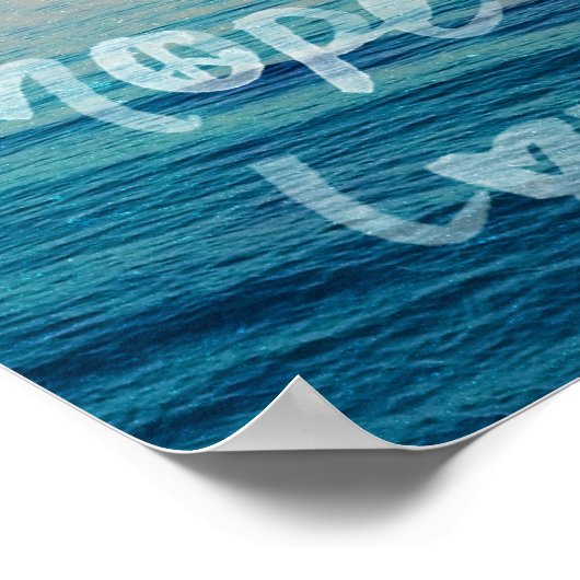 Faith Hope Love Typography Ocean Sunset ポスター (角)