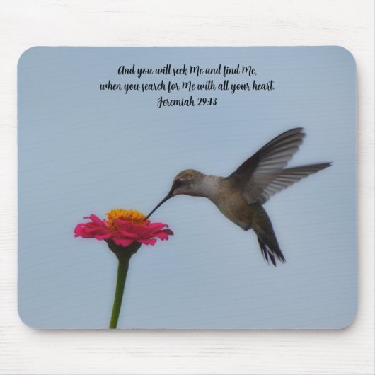 Faith Hummingbird Bible Verse Jeremiah Mouse Pad マウスパッド (正面)