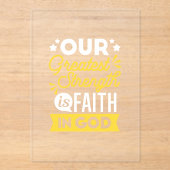 Faith in God – Our Greatest Strength Quote アクリル招待状 (正面)