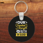 Faith in God – Our Greatest Strength Quote キーホルダー (裏面)
