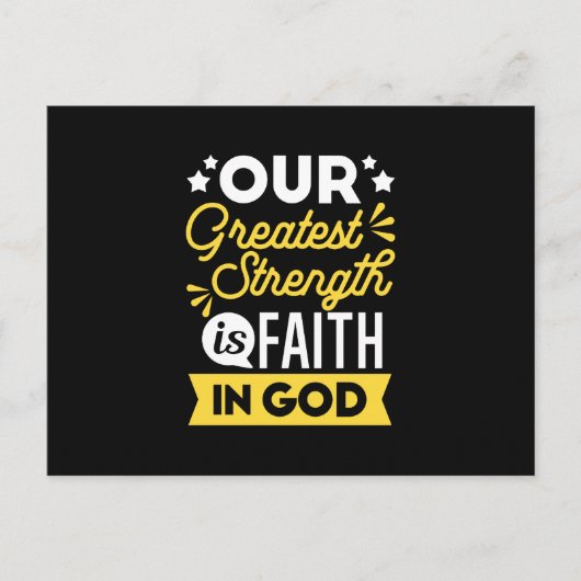 Faith in God – Our Greatest Strength Quote シーズンポストカード (正面)