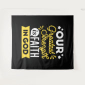 Faith in God – Our Greatest Strength Quote タペストリー (正面(横))