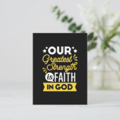 Faith in God – Our Greatest Strength Quote ポストカード (スタンド正面)