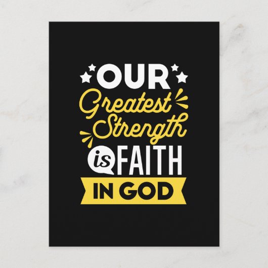 Faith in God – Our Greatest Strength Quote ポストカード (正面)