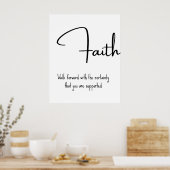Faith Inspirational Quote Wall Print ポスター (キッチン)