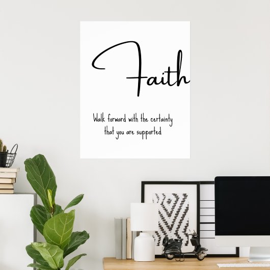 Faith Inspirational Quote Wall Print ポスター (ホームオフィス)