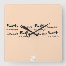 "Faith is a Lifestyle" Wall Clock スクエア壁時計