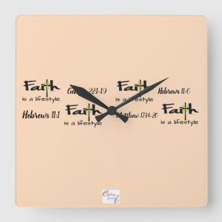"Faith is a Lifestyle" Wall Clock スクエア壁時計
