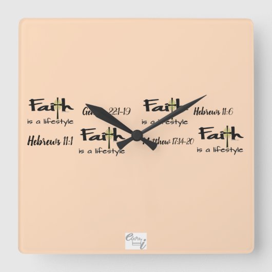 "Faith is a Lifestyle" Wall Clock スクエア壁時計 (正面)