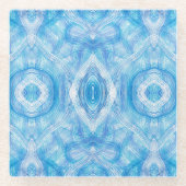 Faith Light Blue Abstract Watercolor Art ガラスコースター (正面)