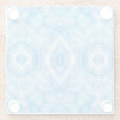 Faith Light Blue Abstract Watercolor Art ガラスコースター (裏面)