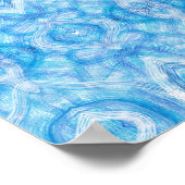 Faith Light Blue Abstract Watercolor Art ポスター (角)