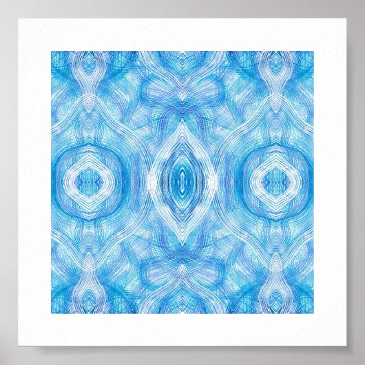 Faith Light Blue Abstract Watercolor Art ポスター (正面)
