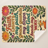  Faith Lights My Path Christian Art - Inspirationa シェルパブランケット (正面(横))