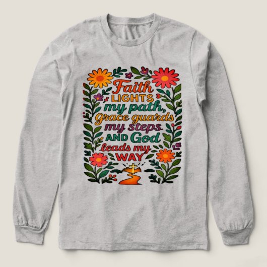  Faith Lights My Path Christian Art - Inspirationa トライブレンドＴシャツ (デザイン正面)