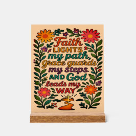 Faith Lights My Path Christian Art - Inspirational アクリルサイン