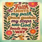 Faith Lights My Path Christian Art - Inspirational ウィンドウサイン (シート3)