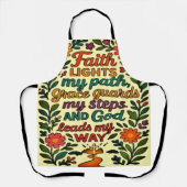 Faith Lights My Path Christian Art - Inspirational エプロン (正面)