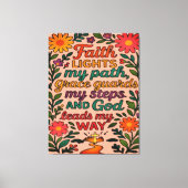 Faith Lights My Path Christian Art - Inspirational キャンバスプリント (正面)