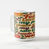 Faith Lights My Path Christian Art - Inspirational コーヒーマグカップ (正面左)