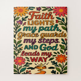 Faith Lights My Path Christian Art - Inspirational ジグソーパズル
