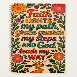 Faith Lights My Path Christian Art - Inspirational プランナー手帳