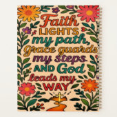 Faith Lights My Path Christian Art - Inspirational プランナー手帳 (裏面)