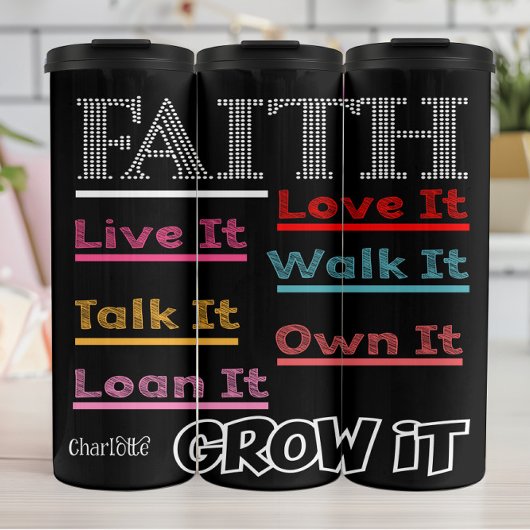 Faith Live Love Walk Grow タンブラー