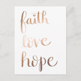 Faith Love Hope Gold Foilはがき ポストカード