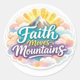 "Faith Moves Mountains Sticker Design" ラウンドシール
