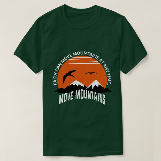 Faith Moves Mountains – Sunset Serenity Edition Tシャツ (デザイン正面)